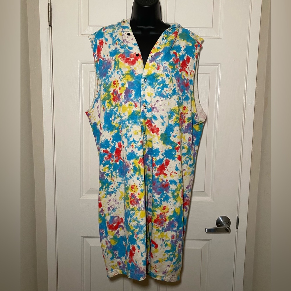 Unisex Multicolor Print Fun Summer Onesie Romper Mini Jumpsuit XL